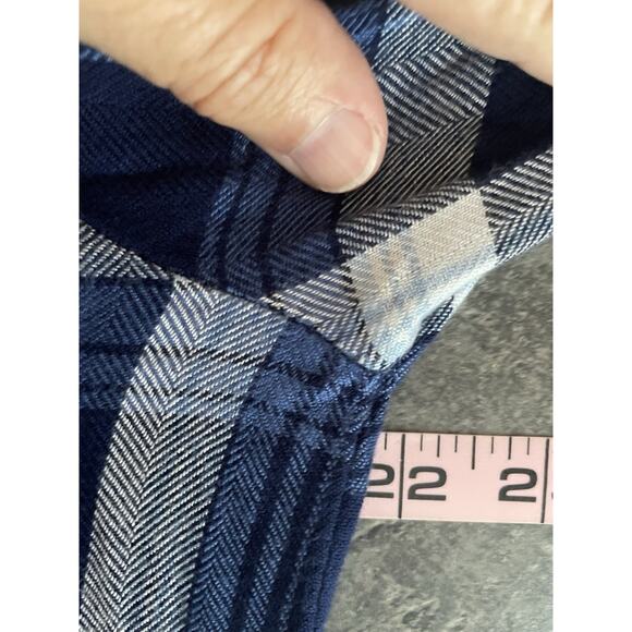 Flannel Shirt Womens Dress Large‎ Blue Plaid Country Cowgirl Casual Cabincore - Picture 9 of 10